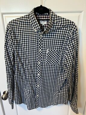Ben Sherman Navy and White Check Button-Down Shirt